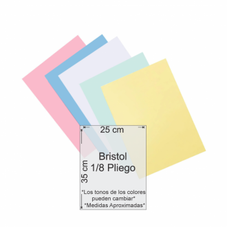 Cartulina Bristol 1/8 Pliego 35x25 Cm X Und
