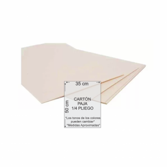 Carton Paja 1/4 Pliego 35x50 Blanco-beige