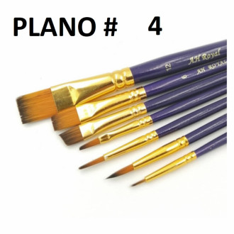 Pincel Fino Plano Nro4 Ar1938 Arte Royal