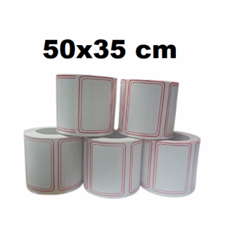 Rotulo Adhesivos Borde Rojo En Rollo 50x36 R-2