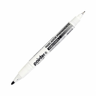 Marcador Pointer Doble Punta Negro X Und