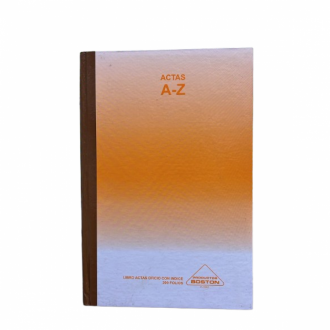 Libro Actas Oficio 200 Folios Con Indice A-z Boston F-12005