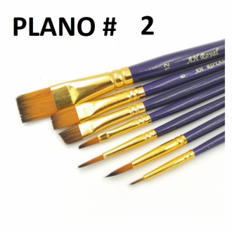 Pincel Fino Plano Nro2 Ar1939 Arte Royal X Und