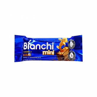 Chocolatina Bianchi Mini Bolsa Azul Crunchy Caramelo Y Mani 25g X Und