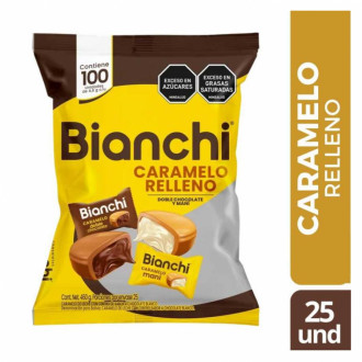 Caramelo Bianchi Relleno Doble Chocolate Y Mani 460g Bolsa X 25 Unds