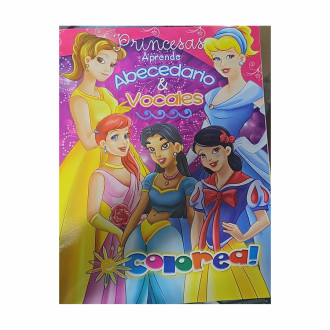 Cuaderno Para Colorear Abecedario Y Vocales Princesas