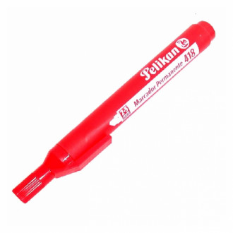 Marcador Pelikan Rojo Permanente 418 Punta Gruesa X Und
