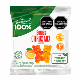 Gomas Citrux Mix 64g Sabor A Limon Y Naranja