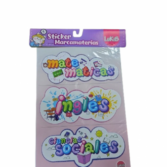 Titulos Escolares X 12 Materias Adhesivos Lukis - Expresate