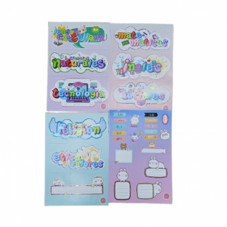 Titulos Escolares X 12 Materias Adhesivos Lukis - Expresate