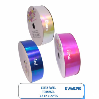 Cinta Papel 2.8 Cm Tornasol Unicolor X 25 Yardas Dipatex