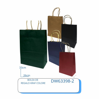 Bolsa Regalo Kraft Color L 33x26 Cm Dw63398