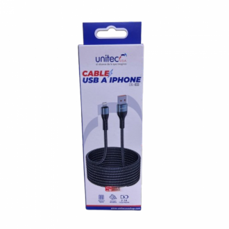 Cable Usb A Iphone Cbl-833 3m 5v 2.1a Unitec