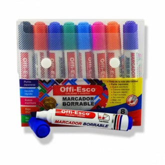 Marcador Borrable Offiesco Caja X 8 Unds Oe-510-8