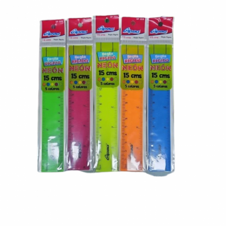 Regla Gipao 15cm Plastica Neon Gp333
