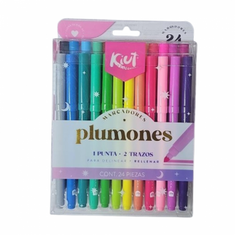 Plumon Kiut Punta Delgada Estuche X 24 Unds Punta Conica