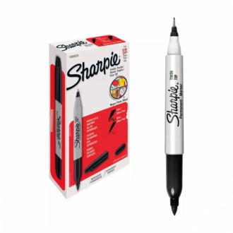 Marcador Sharpie Negro Doble Punta X Und