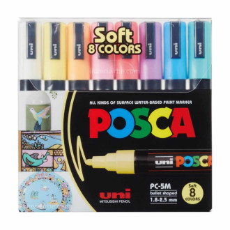 Marcadores Posca Uni 1.8 - 2.5 Mm Pc-5m Colores Pastel