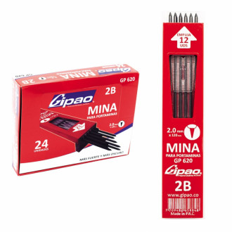 Minas 2.0 X 120mm 2b X 12 Unds Gipao Gp620
