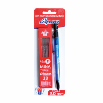 Portaminas Gipao 2.0 Mm Con Minas 2.0 X 120mm 2b X Kit