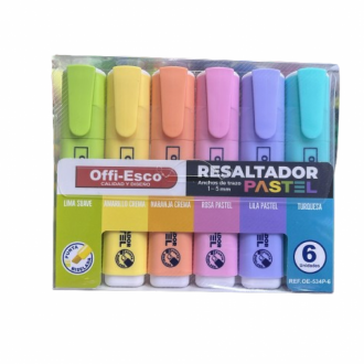 Resaltador Pastel Offiesco Caja X 6 Unds Oe-534p-6