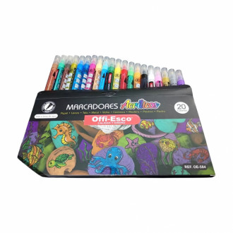Marcadores Acrilicos Offiesco Caja X 20 Piezas Oe-584