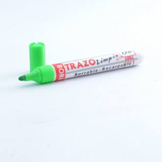 Marcador Borrable Trazo Limpio Verde Limón X Und