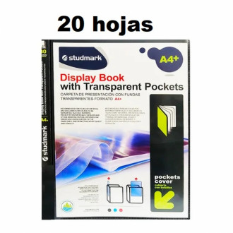 Carpeta Catalogo A4 Lista De Precios 20 Bolsillos Studmark