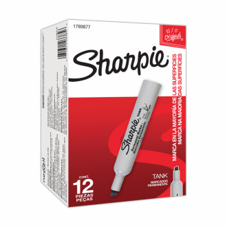 Marcador Sharpie Tank Negro Punta Gruesa Permanente Caja X 12 Unds