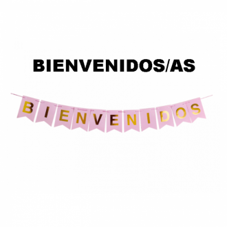 Letrero Bienvenidos/as Banderin 2 Puntas Df-325
