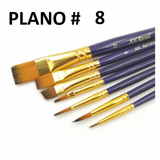 Pincel Fino Plano Nro8 Ar Arte Royal