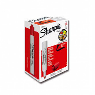 Marcador Sharpie Tank Rojo Punta Gruesa Permanente Caja X 12