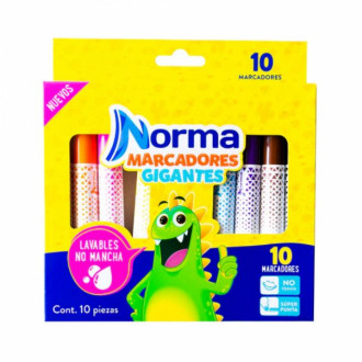 Marcador Norma Gigante Caja X10 Unds Lavables