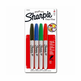 Marcador Sharpie Blister X4 Punta Delgada Permanente Surtido
