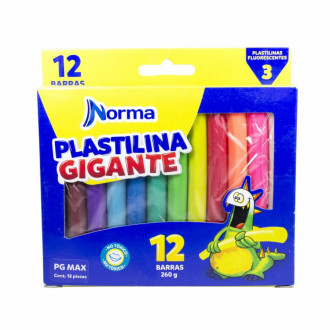 Plastilina Norma Gigante Caja X12 Unds 260g Pg Max