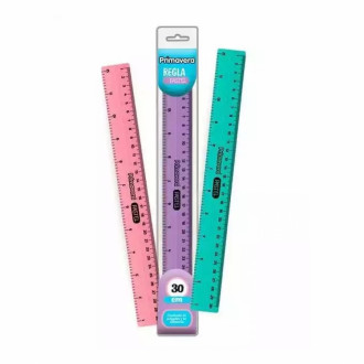 Regla 30cm Plastico Duro Pastel Primavera