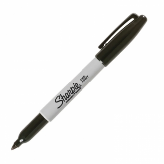 Marcador Sharpie Negro Punta Delgada Permanente X Und
