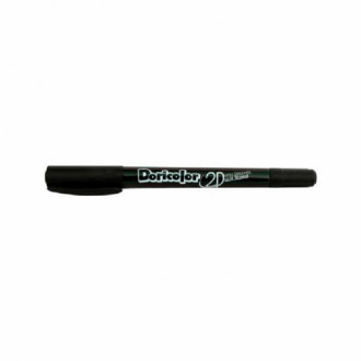 Marcador Doricolor Doble Punta Negro X Und