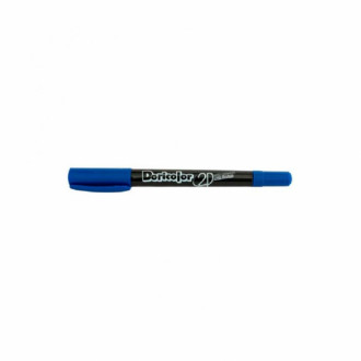 Marcador Doricolor Doble Punta Azul X Und