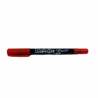 Marcador Doricolor Doble Punta Rojo X Und