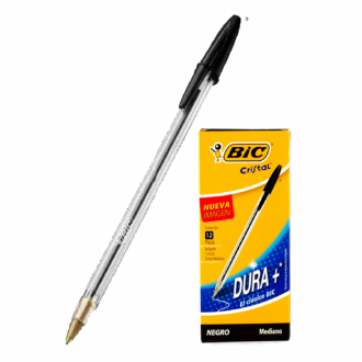 Boligrafo Bic Negro Tapa 1.0mm Cristal X Und