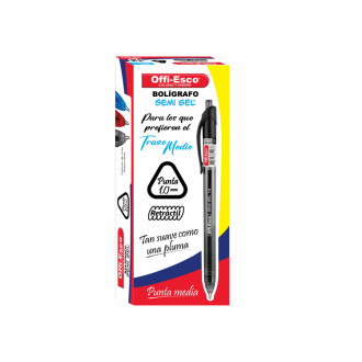 Boligrafo Offiesco Negro Retractil Semi Gel 1.0mm X Und Oe-047 Boligrafo Offiesco Negro Retractil Semi Gel 1.0mm X Und Oe-047