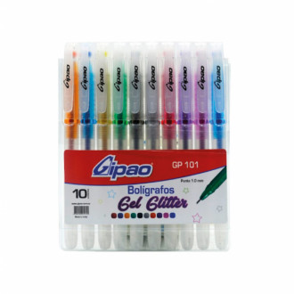 Boligrafo Gipao Gel Glitter Blister X10 Unds Gp101