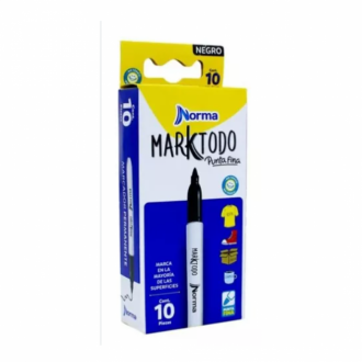 Marcador Norma Permanente Negro Punta Delgada X Und Marktodo