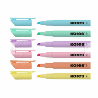Resaltador Kores X 6 Und Pastel Delgado